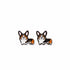 Tri Color Corgi Metal Ear Studs